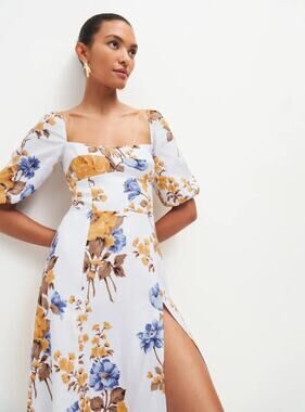 reformation cale linen dress Reformation Cale Linen Dress - Ochre